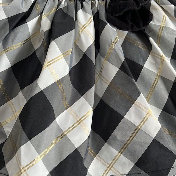 Like New Black White Grey Gold Checker Party Dress - Picture 5 of 6